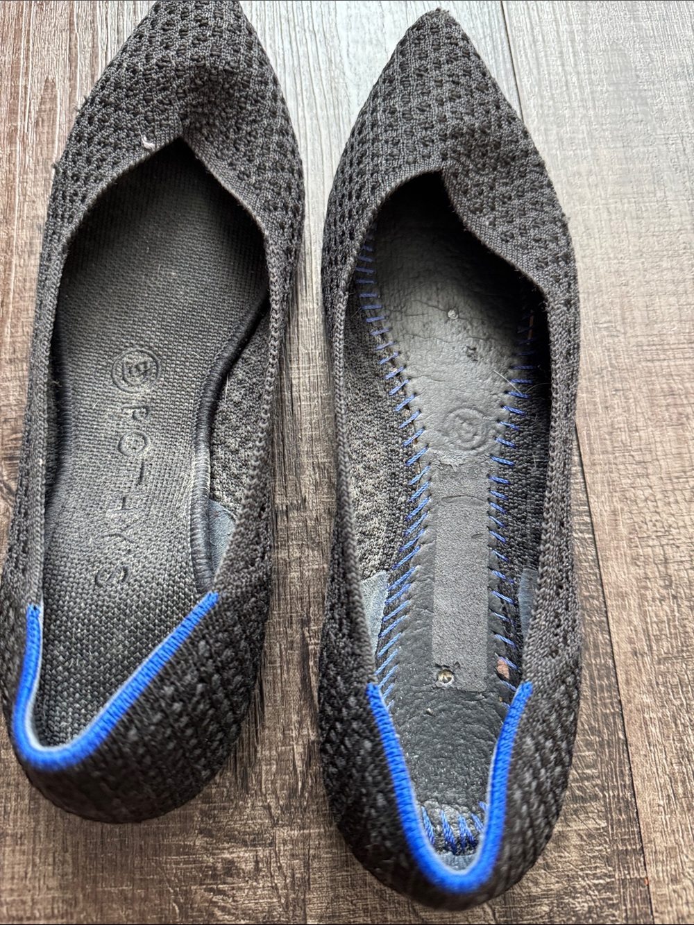 Rothy's White Slip-On Sneakers & Black Pointed Flats - Picture 5 of 11